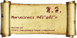 Marusinecz Hágár névjegykártya